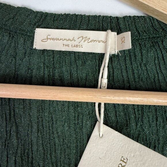 Savannah Morrow Sky Wrap Long Sleeve Silk Bamboo Maxi Dress Emerald Green XS - Picture 6 of 8